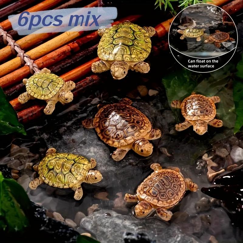 Aquarium Fish Small - 6 Mini Estatuas de Tortuga para