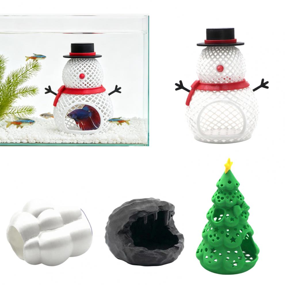 Aquarium Fish Hideout - Decoraciones para Peceras, Escondite Navideño para