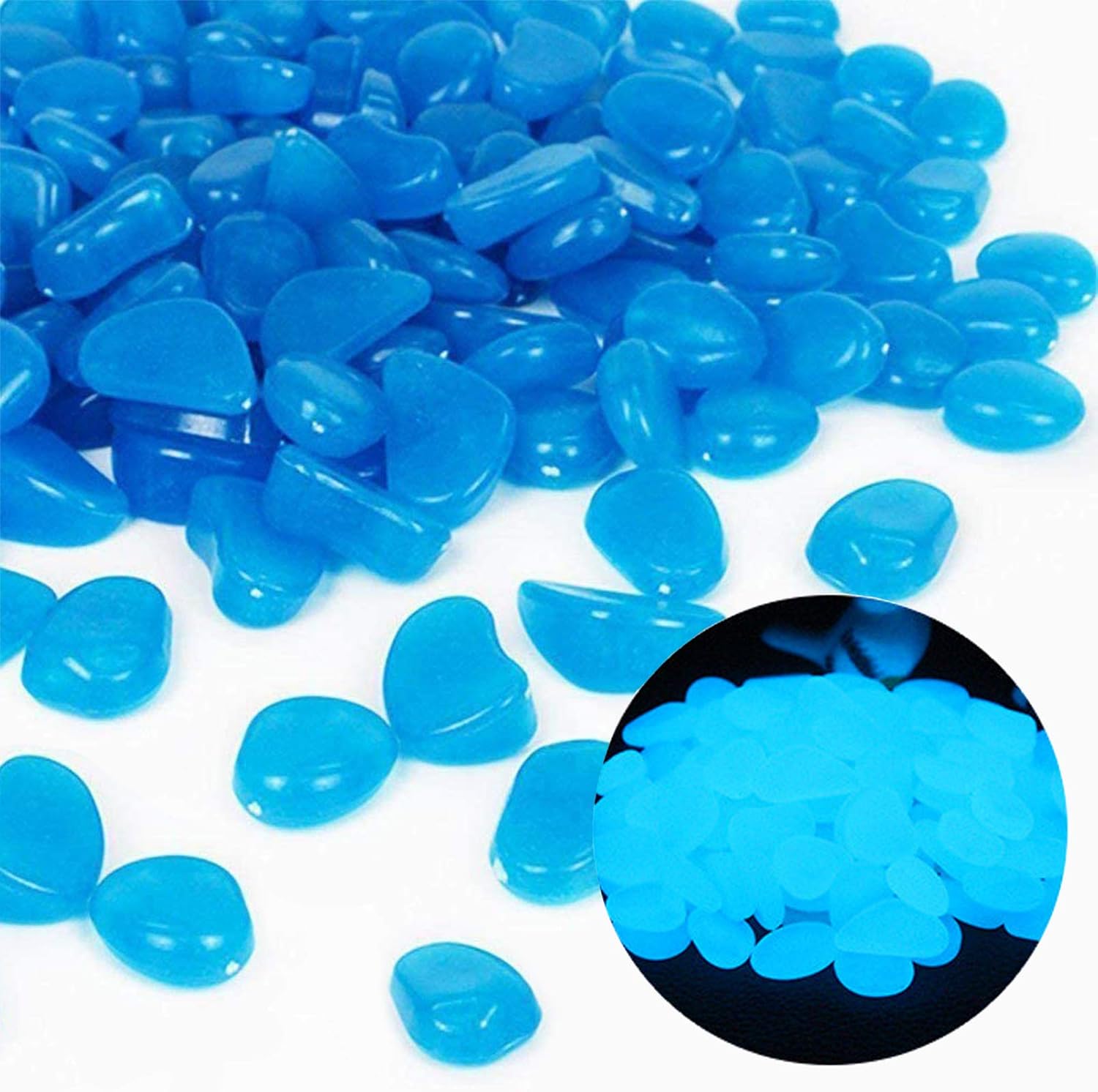 Aquarium Fish Pot - Rocas para pecera, guijarros azules brillantes