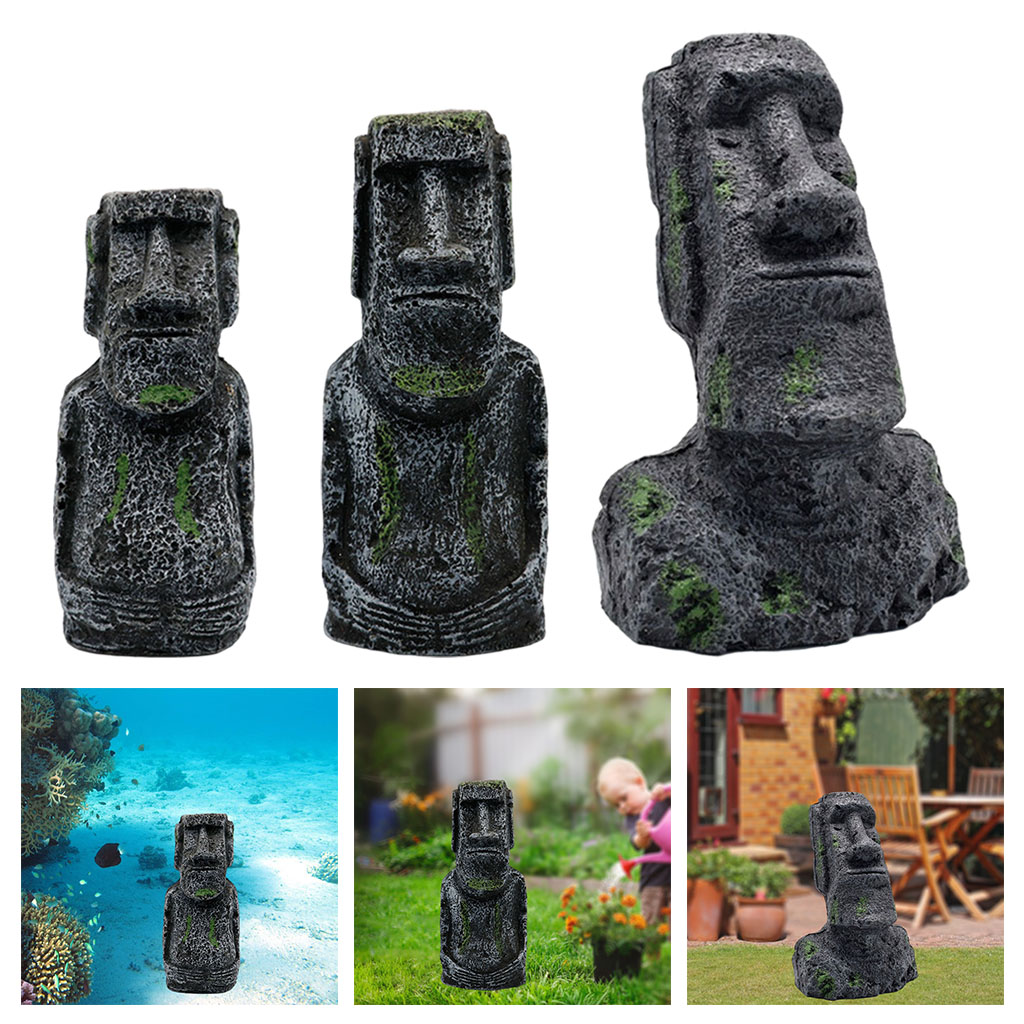 Estatuas de Moai para acuario, - Aquarium Fish Pot reseña y precio