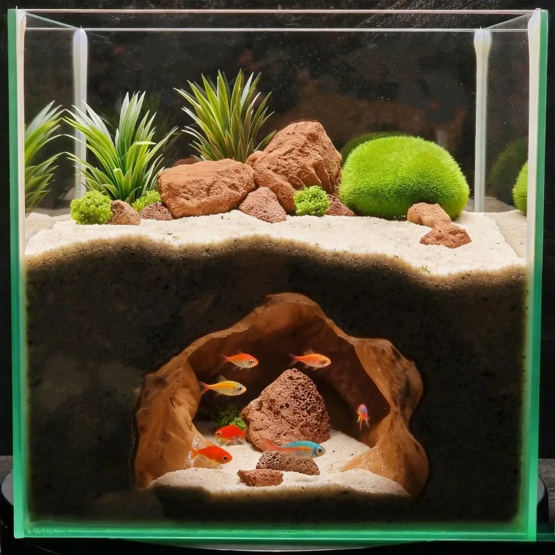 Adorno de acuario de cueva de  - Aquarium Fish Hideout reseña y precio