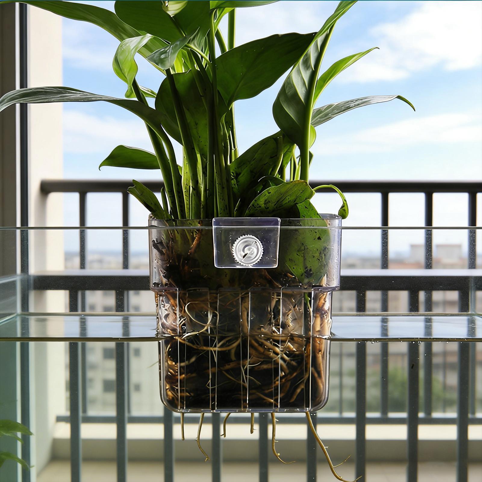 Soporte Transparente para Plan - Aquarium Fish Pot reseña y precio