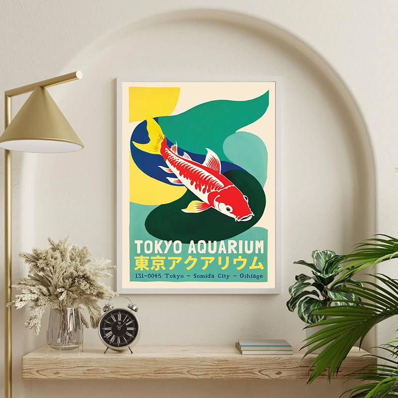 Póster de pez estético japonés - Aquarium Fish Japan reseña y precio