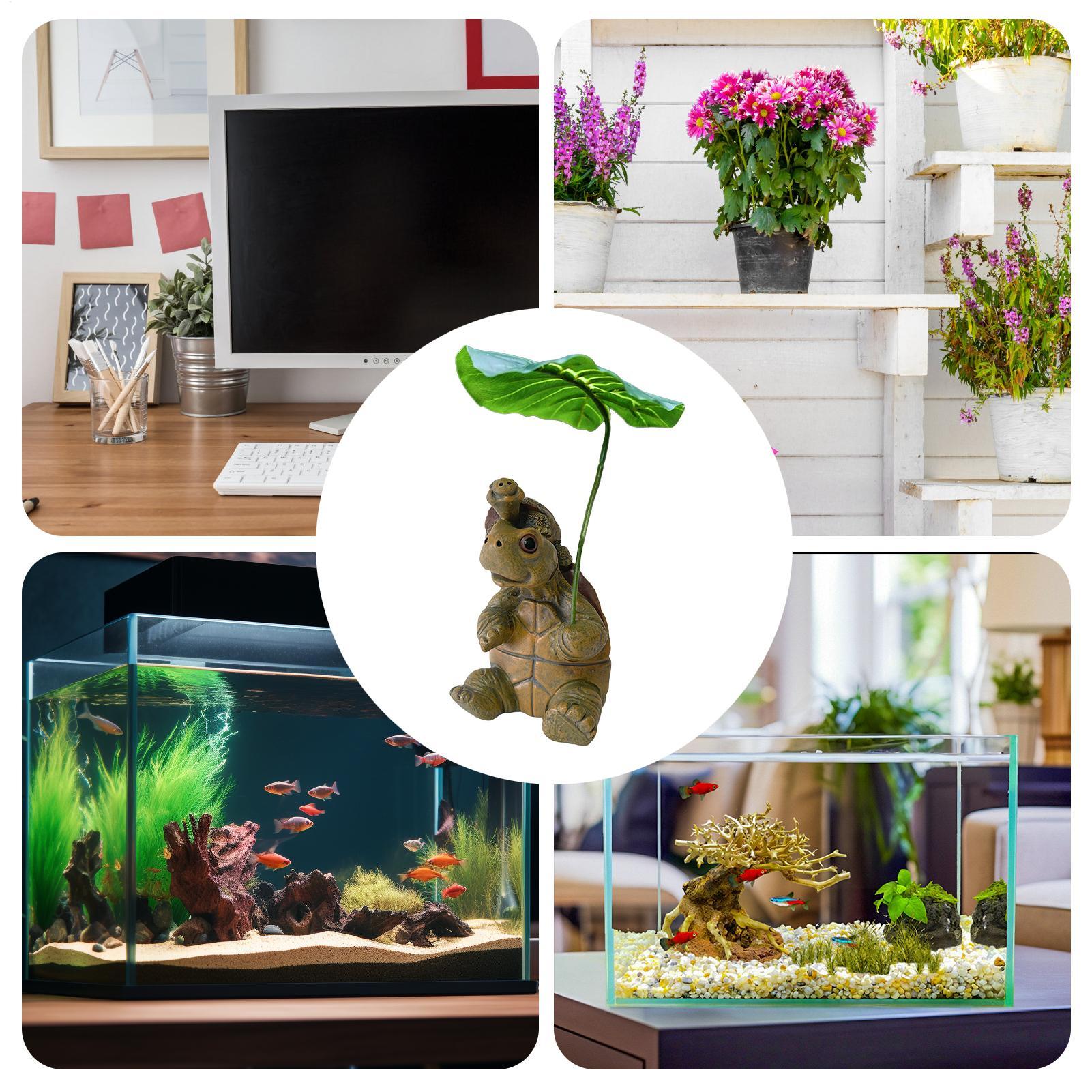 Figura de tortuga para decorac - Aquarium Fish Pot reseña y precio
